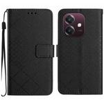 For OPPO A3 4G Global / 5G Global Rhombic Grid Texture Leather Phone Case(Black)