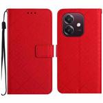 For OPPO A3x India Rhombic Grid Texture Leather Phone Case(Red)