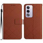 For OPPO A80 EU / A3 Pro Global Rhombic Grid Texture Leather Phone Case(Brown)