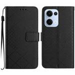 For OPPO Reno13 5G Global Rhombic Grid Texture Leather Phone Case(Black)