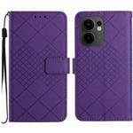For OPPO Reno13 F 5G Rhombic Grid Texture Leather Phone Case(Purple)