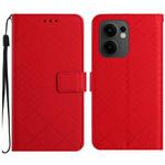 For OPPO Reno13 F 5G Rhombic Grid Texture Leather Phone Case(Red)