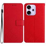 For OPPO Reno14 5G Global Rhombic Grid Texture Leather Phone Case(Red)