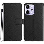 For OPPO Reno14 5G Global Rhombic Grid Texture Leather Phone Case(Black)
