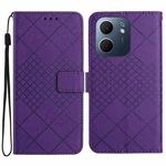 For OPPO A5x 4G Global / 5G Global Rhombic Grid Texture Leather Phone Case(Purple)
