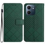 For OPPO A5x 4G Global / 5G Global Rhombic Grid Texture Leather Phone Case(Green)