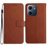 For OPPO A5x 4G Global / 5G Global Rhombic Grid Texture Leather Phone Case(Brown)