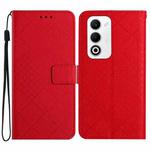 For OPPO A5 5G Global Rhombic Grid Texture Leather Phone Case(Red)
