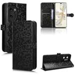 For Honor 100 Pro 5G Honeycomb Dot Texture Leather Phone Case(Black)