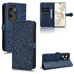 For Honor 100 Pro 5G Honeycomb Dot Texture Leather Phone Case(Blue)