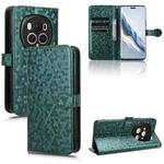 For Honor Magic6 Pro Honeycomb Dot Texture Leather Phone Case(Green)