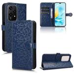 For Honor 200 Lite Global Honeycomb Dot Texture Leather Phone Case(Blue)