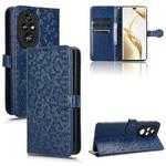 For Honor 200 Pro Honeycomb Dot Texture Leather Phone Case(Blue)