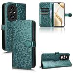 For Honor 200 Pro Honeycomb Dot Texture Leather Phone Case(Green)