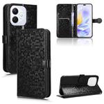 For Honor X60i 5G Honeycomb Dot Texture Leather Phone Case(Black)