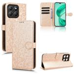 For Honor X8c 4G Honeycomb Dot Texture Leather Phone Case(Gold)