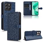 For Honor X8c 4G Honeycomb Dot Texture Leather Phone Case(Blue)