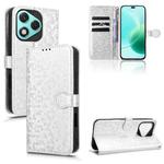 For Honor 400 Lite Honeycomb Dot Texture Leather Phone Case(Silver)