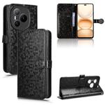 For Honor Power 5G Honeycomb Dot Texture Leather Phone Case(Black)