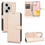 For Honor 400 Pro Global 160.8mm Honeycomb Dot Texture Leather Phone Case(Gold)