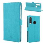 For Huawei Y7p / P40 lite E ViLi Side Button Magnetic Suction Type Shockproof TPU + PU Horizontal Flip Protective Case with Card Slot & Holder & Wallet(Blue)