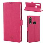 For Huawei Y7p / P40 lite E ViLi Side Button Magnetic Suction Type Shockproof TPU + PU Horizontal Flip Protective Case with Card Slot & Holder & Wallet(Rose Red)
