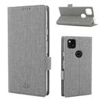 For Google Pixel 4a ViLi Side Button Magnetic Suction Type Shockproof TPU + PU Horizontal Flip Protective Case with Card Slot & Holder & Wallet(Grey)