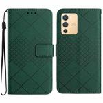 For vivo V23 5G Rhombic Grid Texture Leather Phone Case(Green)