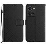 For vivo V25 5G / X80 Lite Rhombic Grid Texture Leather Phone Case(Black)