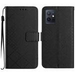 For vivo Y55 5G / Y55s 5G 2023 / Y75 5G  Rhombic Grid Texture Leather Phone Case(Black)