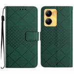 For vivo Y56 5G / Y16 4G / Y02s Global Rhombic Grid Texture Leather Phone Case(Green)