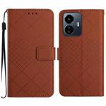 For vivo Y77 5G / Y77e 5G / Y22s 4G Global Rhombic Grid Texture Leather Phone Case(Brown)