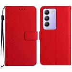 For vivo Y200e 5G/Y100 5G IDN/V30 Lite 5G India Rhombic Grid Texture Leather Phone Case(Red)