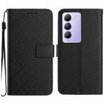 For vivo Y200e 5G/Y100 5G IDN/V30 Lite 5G India Rhombic Grid Texture Leather Phone Case(Black)