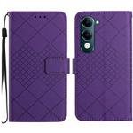 For vivo Y04 4G / Y29s 5G Rhombic Grid Texture Leather Phone Case(Purple)
