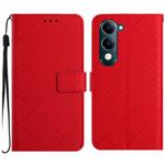 For vivo Y04 4G / Y29s 5G Rhombic Grid Texture Leather Phone Case(Red)