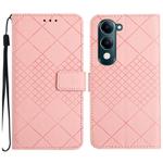 For vivo Y04 4G / Y29s 5G Rhombic Grid Texture Leather Phone Case(Pink)