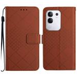 For vivo Y29 4G Global Rhombic Grid Texture Leather Phone Case(Brown)