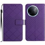 For vivo Y39 5G Global Rhombic Grid Texture Leather Phone Case(Purple)