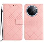 For vivo Y39 5G Global Rhombic Grid Texture Leather Phone Case(Pink)