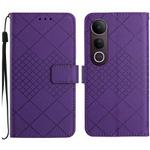 For vivo V50 Lite 5G Rhombic Grid Texture Leather Phone Case(Purple)