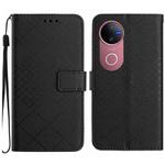 For vivo V50 5G Global Rhombic Grid Texture Leather Phone Case(Black)