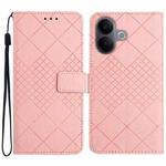 For vivo V60 Lite 5G Rhombic Grid Texture Leather Phone Case(Pink)