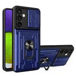 For Samsung Galaxy S23 FE Sliding Camshield TPU+PC Phone Case with Card Slot(Blue)