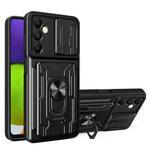 For Samsung Galaxy A05s Sliding Camshield TPU+PC Phone Case with Card Slot(Black)