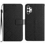 For Samsung Galaxy A13 4G Rhombic Grid Texture Leather Phone Case(Black)