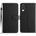 For Samsung Galaxy A50 / A50s / A30s Rhombic Grid Texture Leather Phone Case(Black)