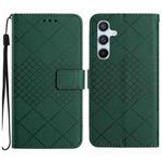 For Samsung Galaxy F14 Rhombic Grid Texture Leather Phone Case(Green)
