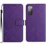 For Samsung Galaxy S20 FE 4G / 5G / 2022 Rhombic Grid Texture Leather Phone Case(Purple)