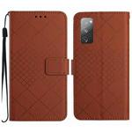 For Samsung Galaxy S20 FE 4G / 5G / 2022 Rhombic Grid Texture Leather Phone Case(Brown)